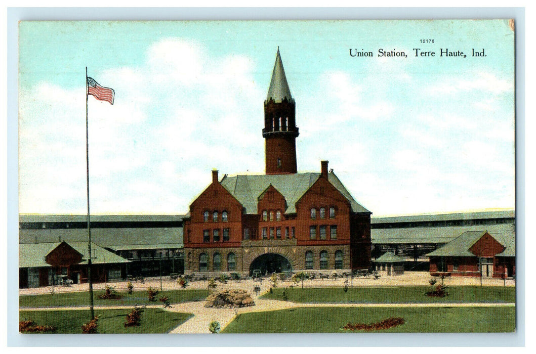 c1910s Union Station, Terre Haute, Indiana IN Unposted Antique Postcard