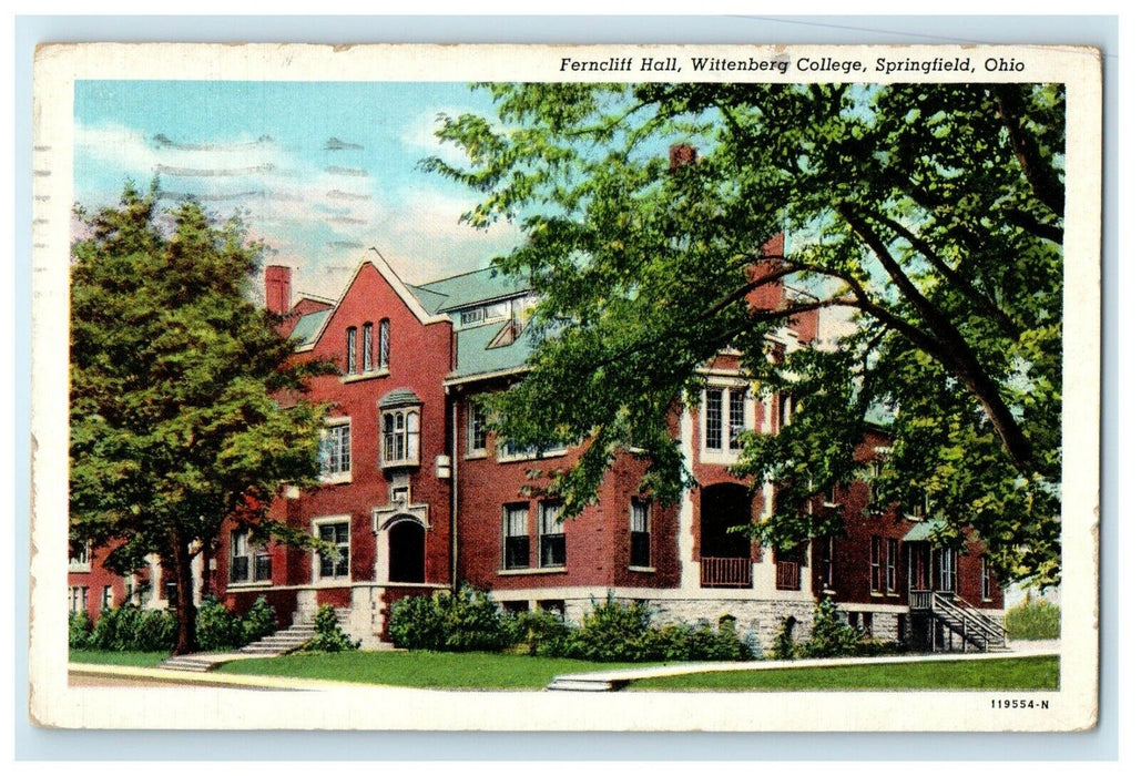 1945 Ferncliff Hall Wittenberg College Springfield Ohio OH Vintage Postcard