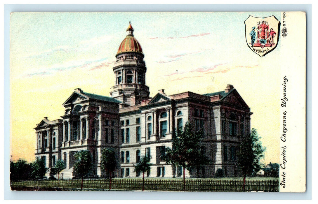 c1910s State Capitol Cheyenne Wyoming WY Unposted Antique Postcard