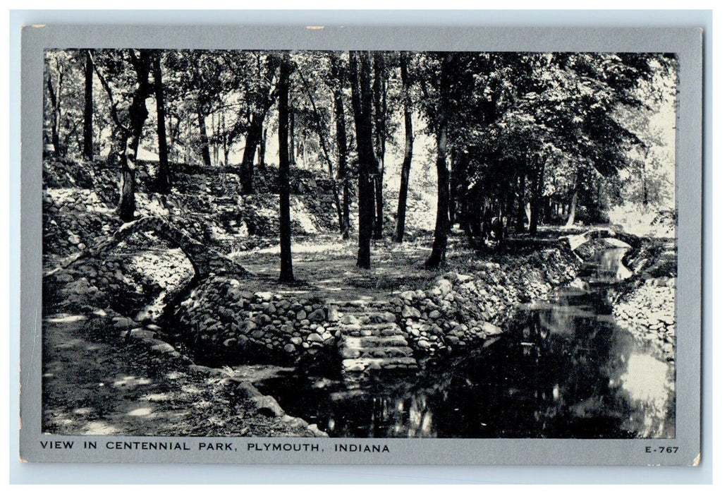 View In Centennial Park Plymouth Indiana IN Unposted Vintage Postcard