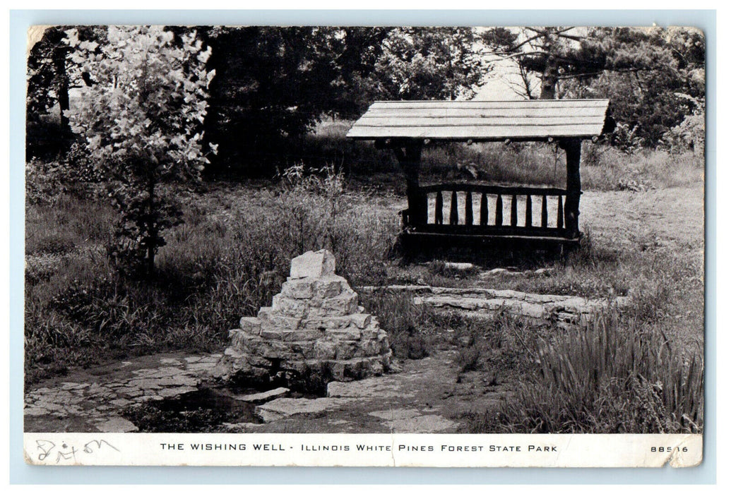 c1940s The Wishing Well, Illinois White Pines Forest State Park Postcard