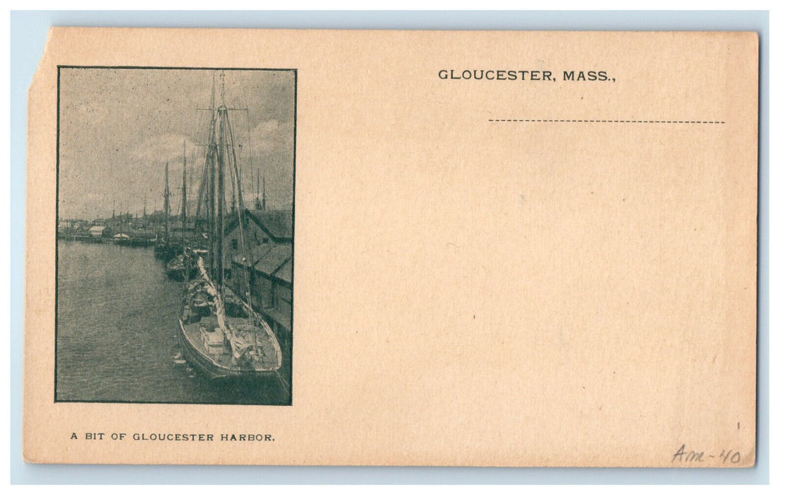 c1900s A Bit of Gloucester Harbor, Gloucester Massachusetts MA PMC Postcard