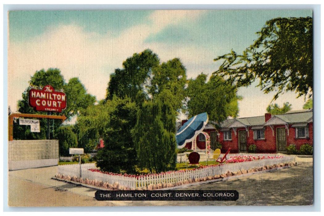 c1950's The Hamilton Court, West Colfax Ave. Denver Colorado CO Postcard