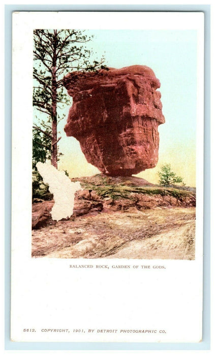 1900 Balanced Rock Colorado Springs Garden of Gods Posted Antique Postcard