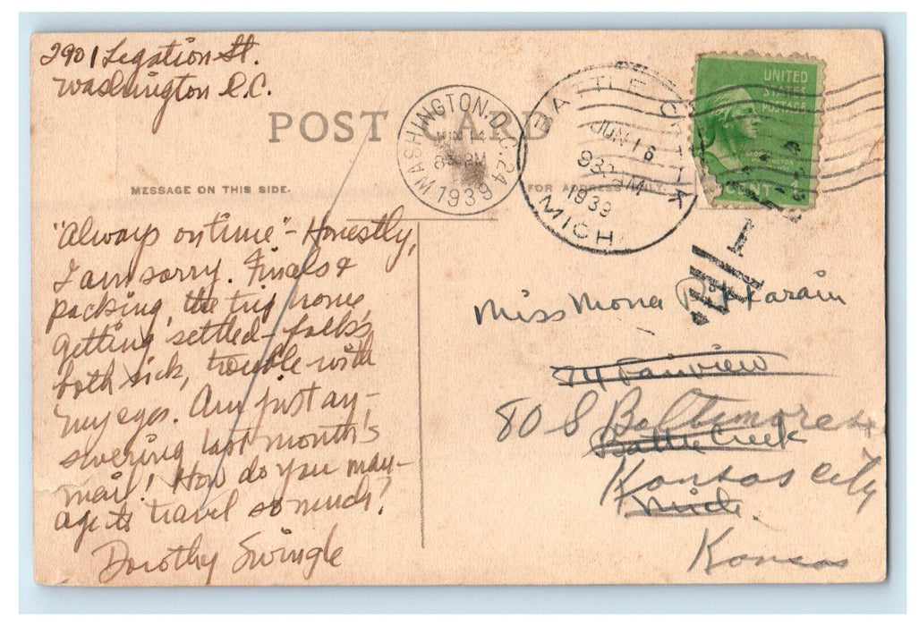 1939 Medzie Hall Journalism & Printing KSAC Manhattan Kansas KS Postcard