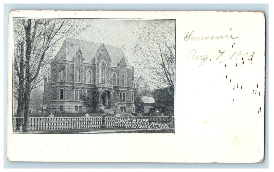 1903 Court House, Fitchburg Massachusetts MA PMC Antique Posted Postcard