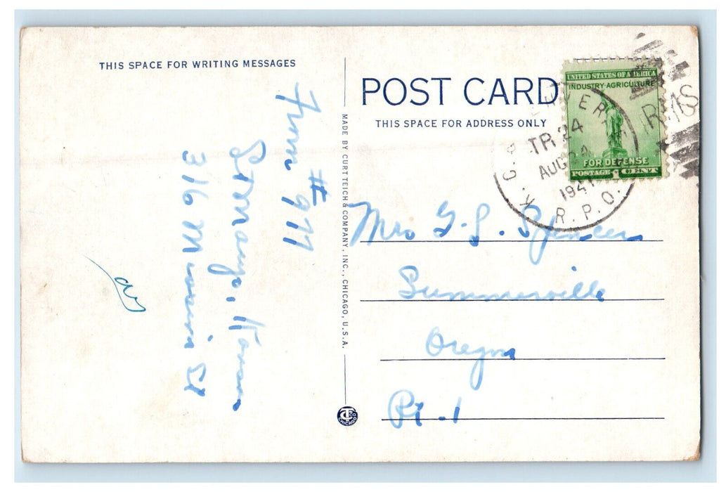 1941 Rural High School, Dist. No. 10 St. Marys Kansas KS RPO Vintage Postcard