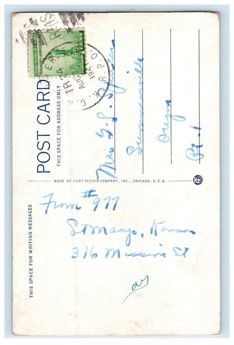 1941 Rural High School, Dist. No. 10 St. Marys Kansas KS RPO Vintage Postcard