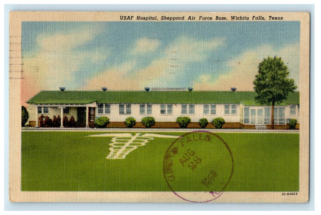 1956 USAF Hospital, Sheppard Air Force Base,  Wichita Falls, Texas TX Postcard