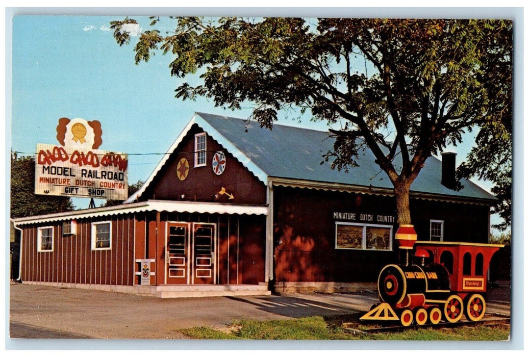 Choo Choo Barn Model Railroad Train Miniature Dutch Country Gift Shop Postcard