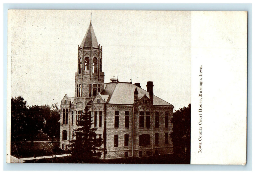 c1910s Iowa County Court House, Marengo, Iowa IA Antique Unposted Postcard