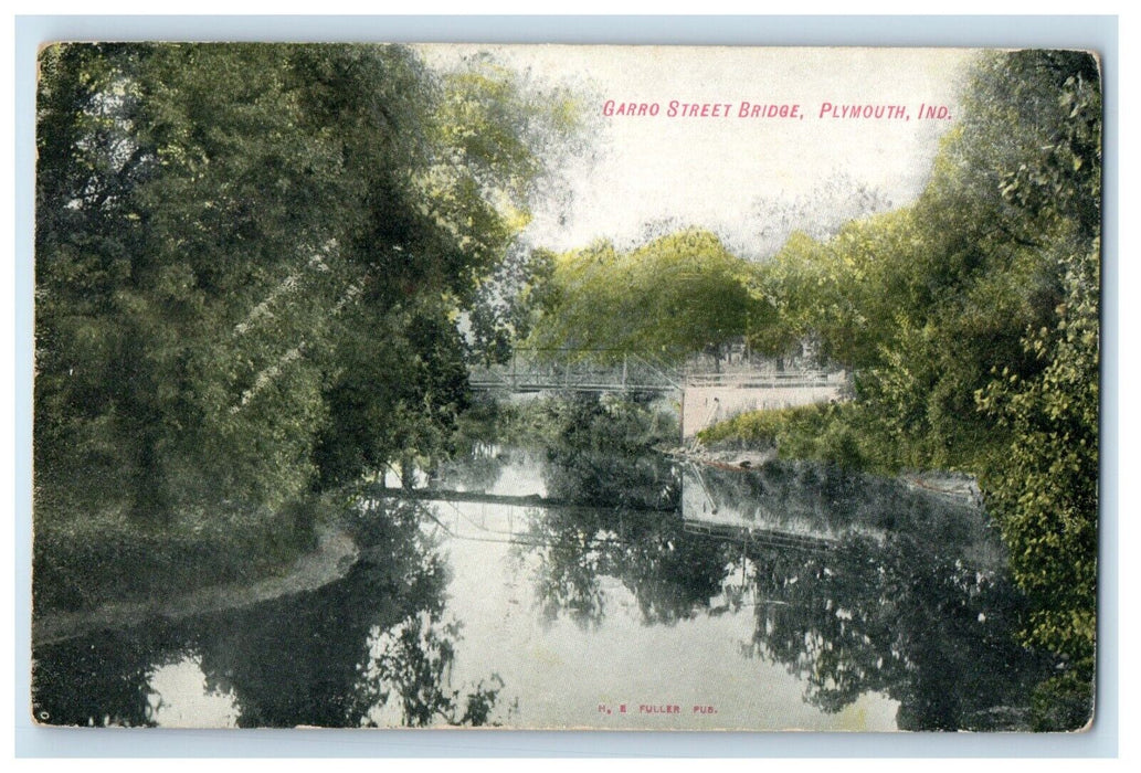 View Of Garro Street Bridge Plymouth Indiana IN Unposted Vintage Postcard