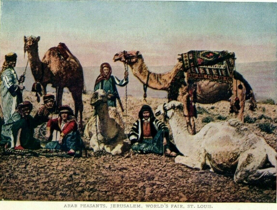 1904 Arab Peasants Jerusalem World's Fair St. Louis Unposted Antique Postcard