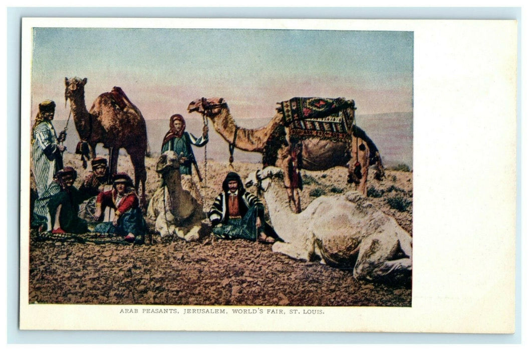 1904 Arab Peasants Jerusalem World's Fair St. Louis Unposted Antique Postcard