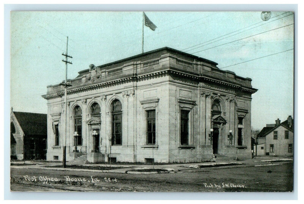 c1910's Post Office Street View Boone Iowa IA Unposted Antique Postcard