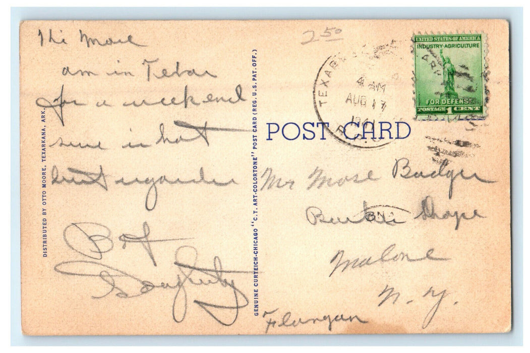 1941 State Line Avenue, Looking North, Texarkana Arkansas AR Postcard