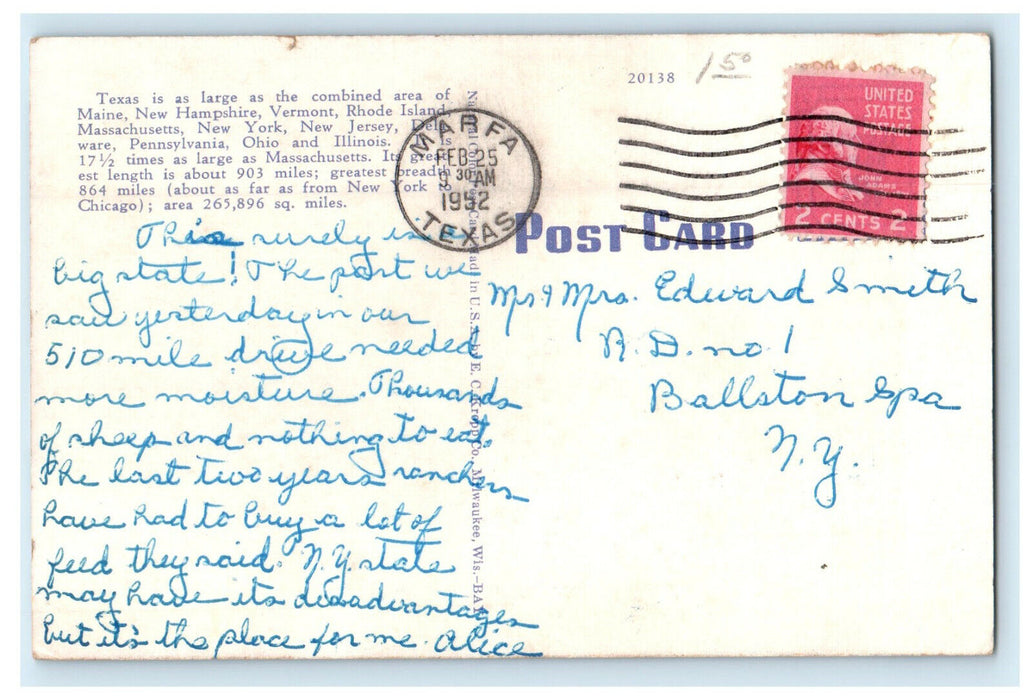 1952 Multiview of Building, Map of Places in Texas TX Posted Vintage Postcard