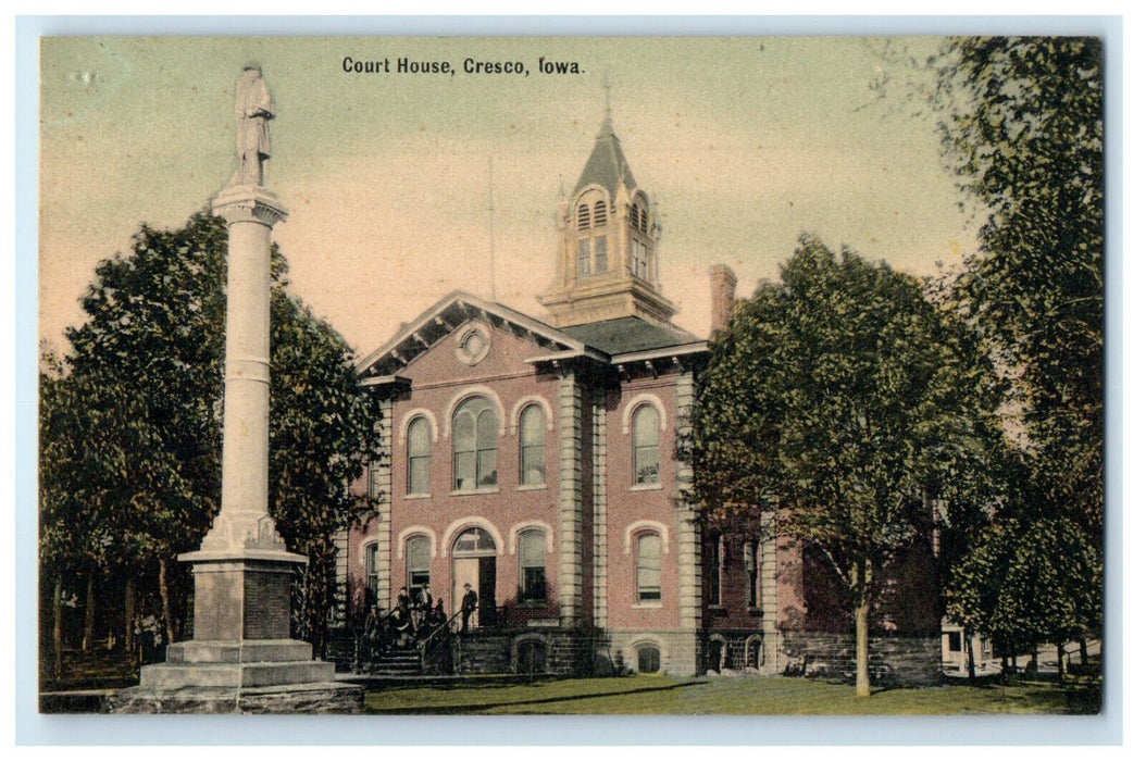 c1910s Court House Cresco Iowa IA Unposted Antique Postcard