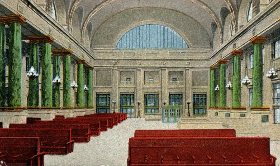 c1940's Waiting Room Interior North Western Depot Chicago Illinois IL Postcard