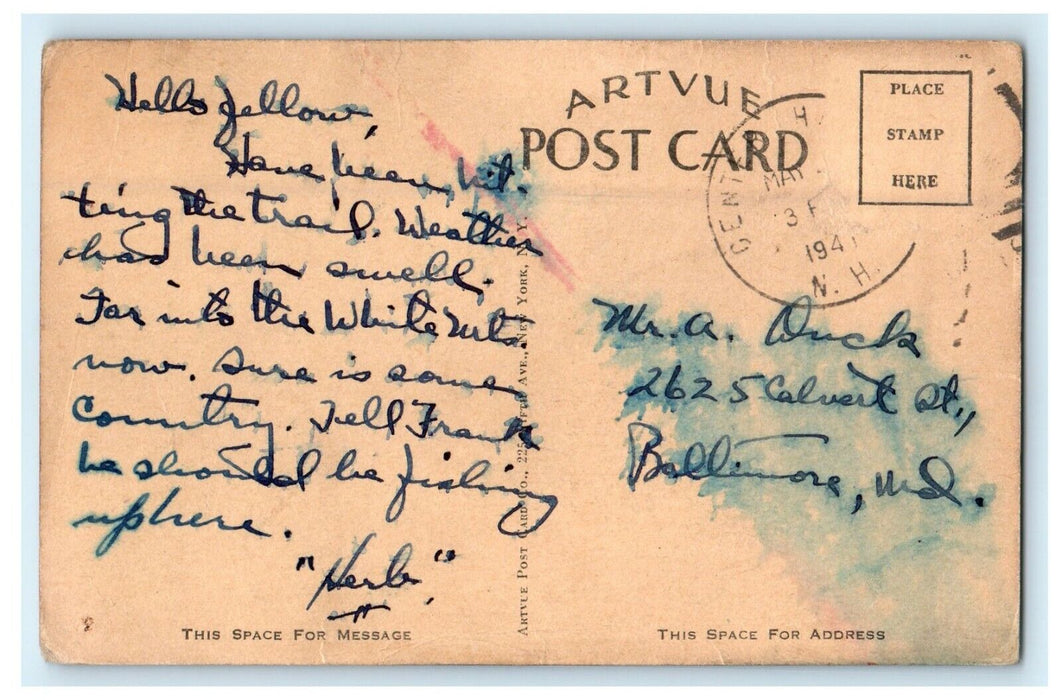1941 The Garnet Inn Center Harbor Lake Winnipesaukee New Hampshire NH Postcard