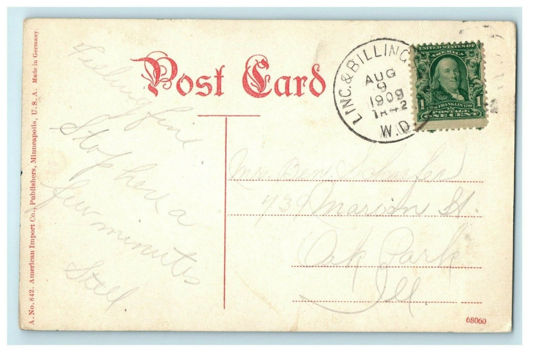1909 Billings L and I Co. Ditch Flume Montana MT R.P.O. Lincoln Postcard