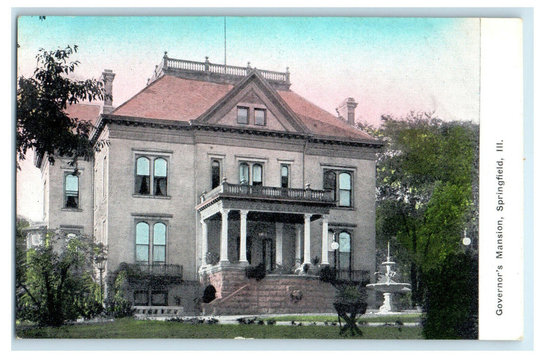 c1910s Governor's Mansion, Springfield Illinois IL Unposted Antique Postcard