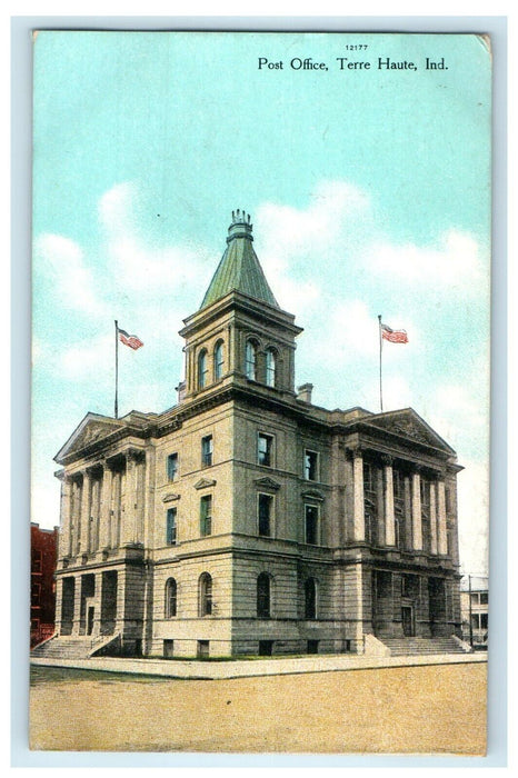 c1910's Post Office Building Terre Haute Indiana IN Unposted Antique Postcard
