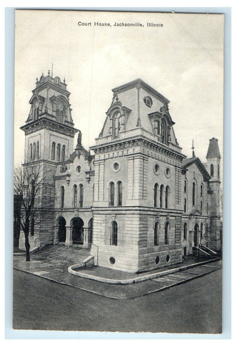 c1910s View of Court House, Jacksonville, Illinois IL Unposted Postcard