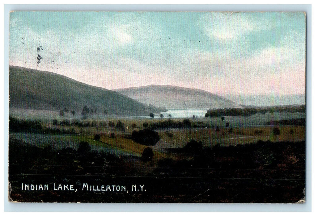 c1910's View Of Indian Lake Millerton New York NY Posted Antique Postcard