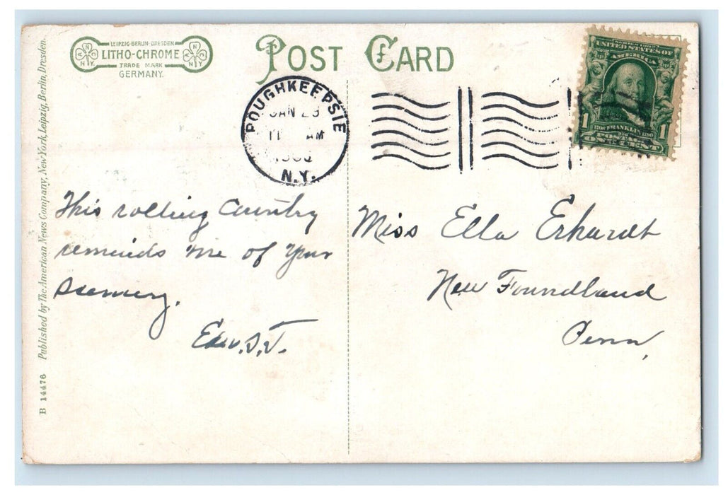 c1910's View Of Indian Lake Millerton New York NY Posted Antique Postcard