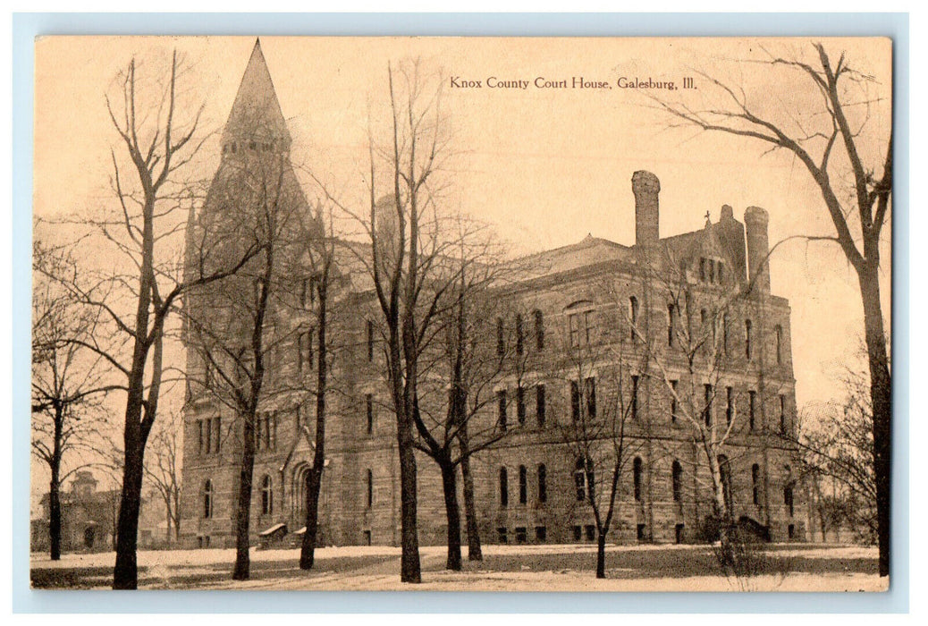 c1910s Knox Court House, Galesburg, Illinois IL Antique Unposted Postcard