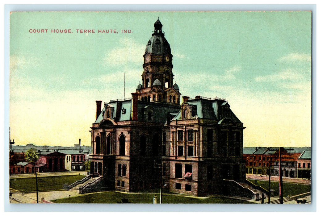 c1910s Court House Terre Haute Indiana IN Antique Unposted Postcard