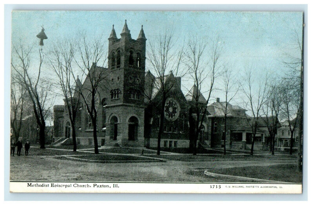 c1910's Methodist Church Episcopal Church Paxton Illinois IL Antique Postcard