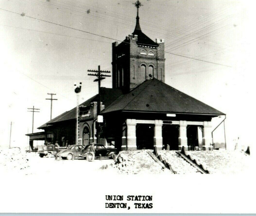 c1940's Union Station Depot Denton Texas TX Vintage RPPC Photo Postcard