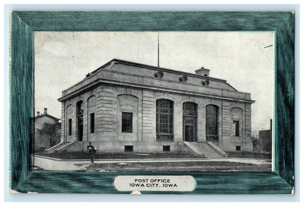 c1910's Post Office Street View Iowa City Iowa IA Unposted Antique Postcard