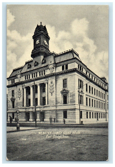 c1910's Webster County Court House Fort Dodge Iowa IA Antique Postcard