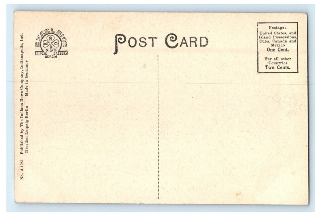 c1910's Post Office Crawfordsville Indiana IN Unposted Antique Postcard