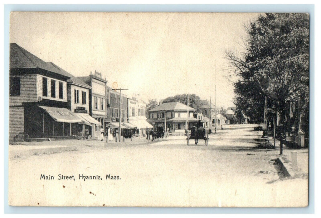c1912 Carriage in Main Street, Hyannis Massachusetts MA Antique Postcard