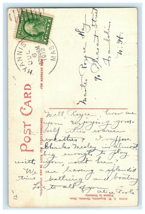 c1912 Carriage in Main Street, Hyannis Massachusetts MA Antique Postcard