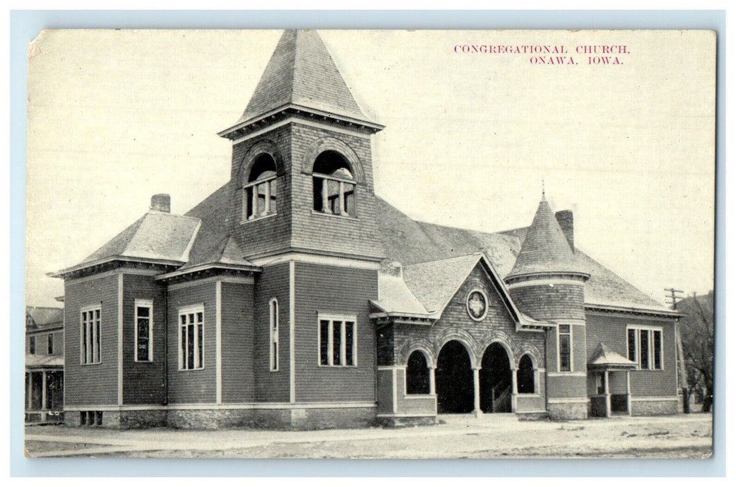 c1910's The Congregational Church Onawa Iowa IA Unposted Antique Postcard