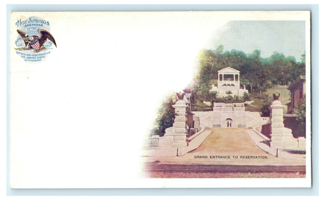 c1900 Grand Entrance to Reservation Hot Springs Arkansas AR Antique Postcard