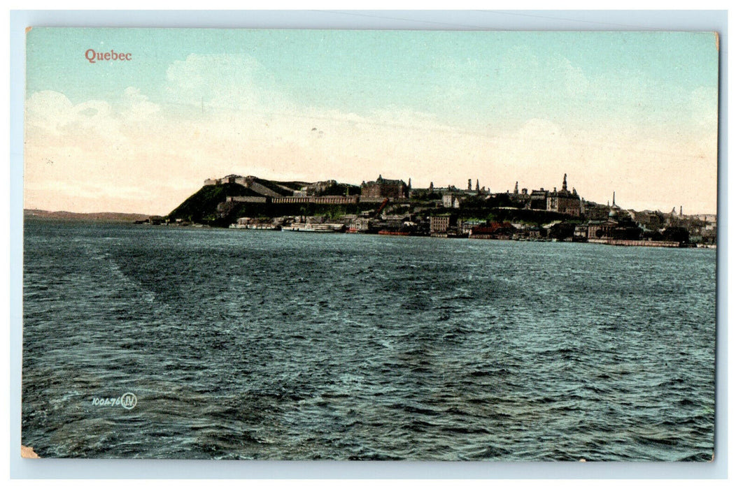 c1910s View of Sea and Buildings, Quebec Canada CA Unposted Postcard