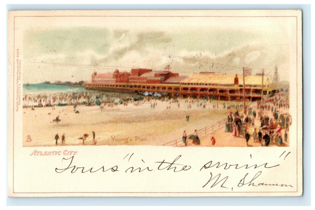 1904 Atlantic City Young's Pier Tuck & Sons New Jersey Posted Antique Postcard
