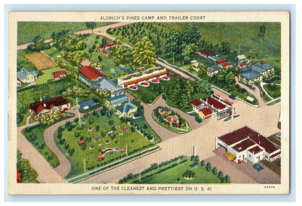 Aerial View Aldrich's Pines Camp And Trailer Court Valdosta Georgia GA Postcard
