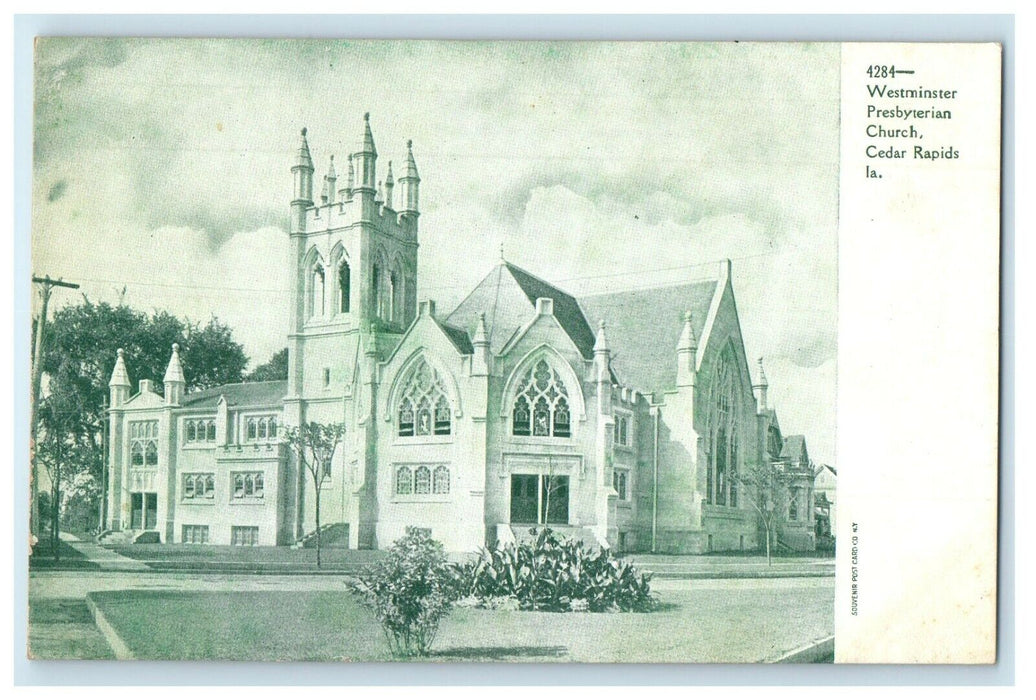 c1905 Westminster Presbyterian Church Cedar Rapids Iowa IA Antique Postcard