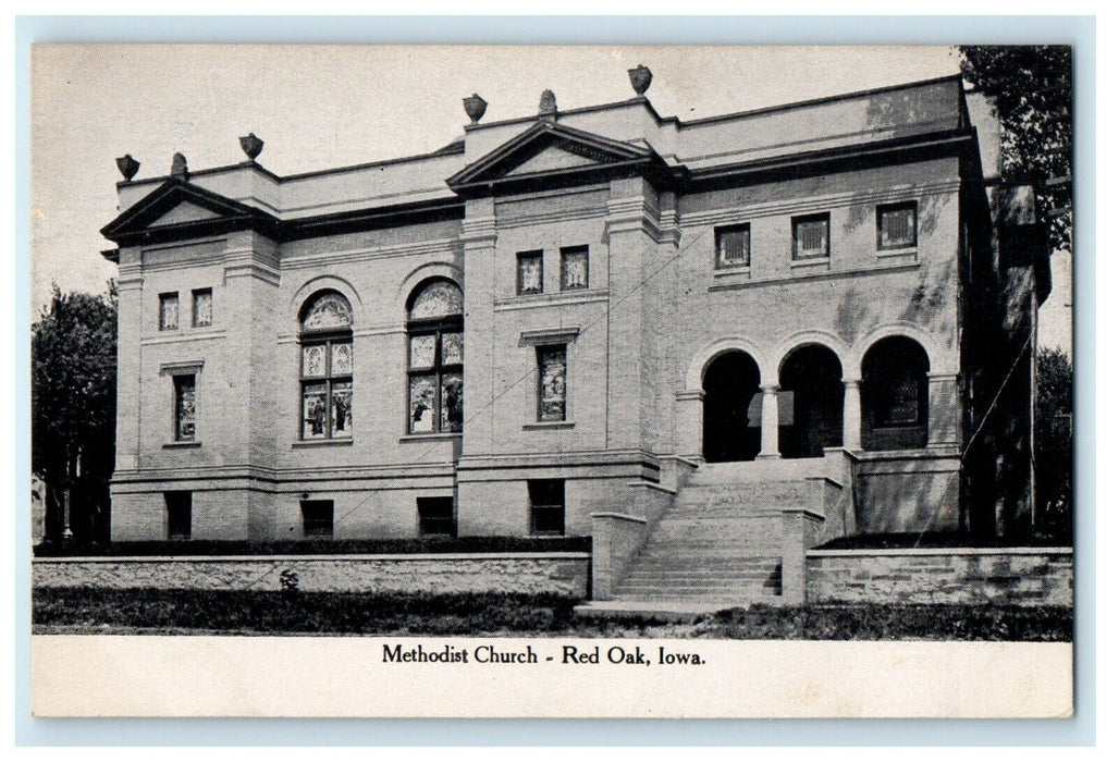 c1910's View Of Methodist Church Red Oak Iowa IA Unposted Antique Postcard