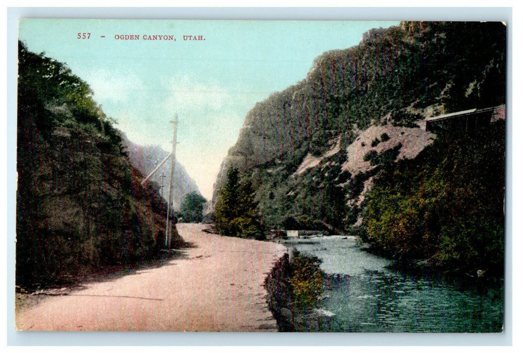 c1910s View of River, Ogden Canyon Utah UT Unposted Antique Postcard