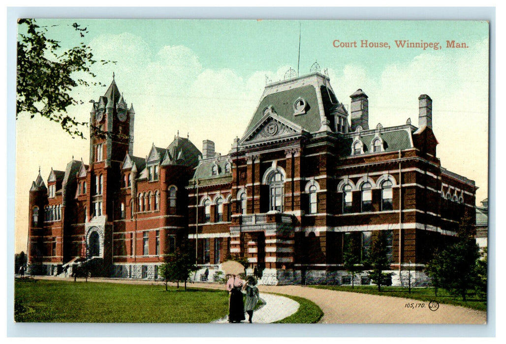 c1910s Court House Winnipeg Manitoba Canada Unposted Foreign Postcard