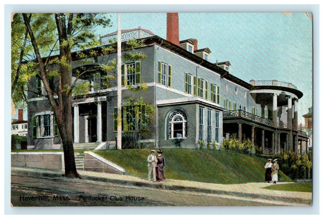 c1910 Pentucket Club House, Haverhill Massachusetts MA Antique Postcard