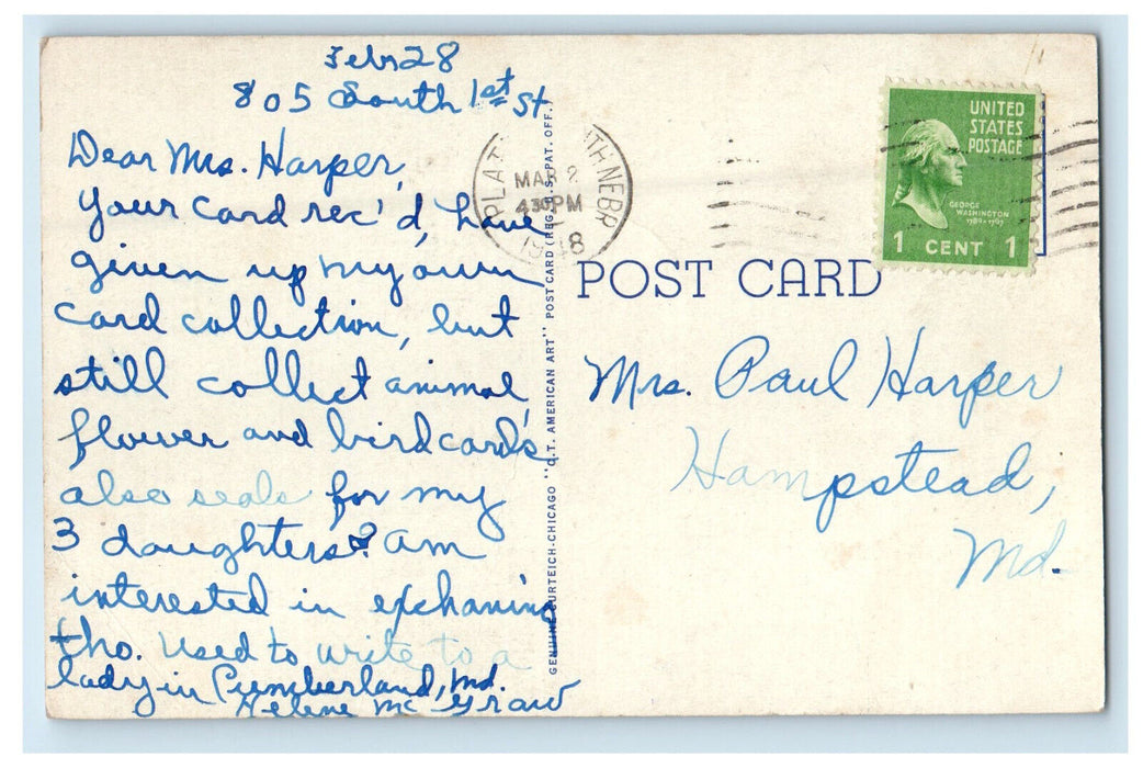 1948 Eugene Field School, Ottawa Kansas KS Posted Vintage Postcard